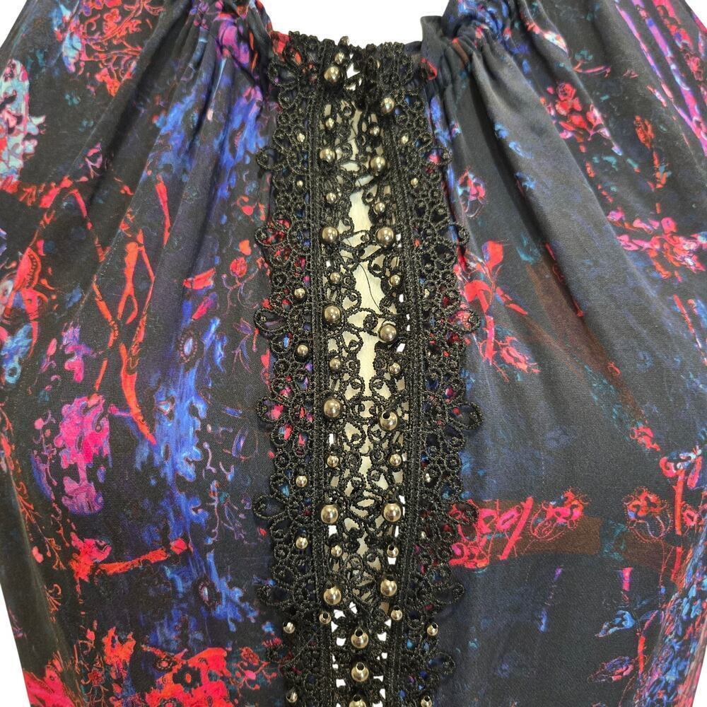 Elie Tahari Bessie Sleeveless Blouse 100% Silk Women's Size XS Dark Romantic - Picture 4 of 10